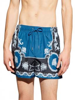 Versace - Blue Graphic Swim Shorts