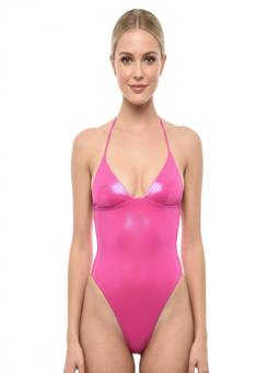 Dsquared2 - Pink Solid Halter Neck Swimsuit