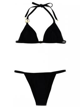 Dolce&Gabbana - Black Solid Bikini Top & Bikini Bottom
