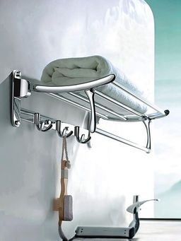 Plantex - Stainless Steel Folding Towel Rack