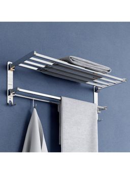 Plantex - Heavy-Duty Stainless Steel Dual Folding Towel Rack Holder