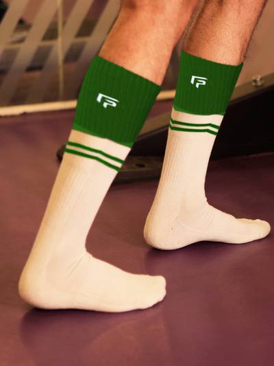 Bamboo Full Length Compression Sports Socks for Unisex Green