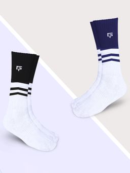 Footprints - Bamboo Full Length Socks Compression for Unisex Multi-Color (Pack of 2)