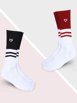 Footprints - Bamboo Full Length Socks Compression for Unisex Multi-Color (Pack of 2)