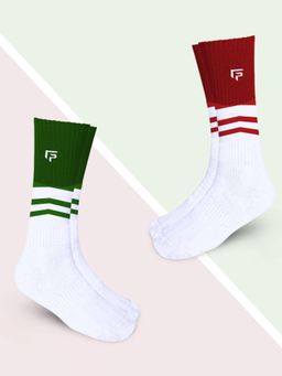 Footprints - Bamboo Full Length Socks Compression for Unisex Multi-Color (Pack of 2)