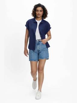 TERRA LUNA - Electra Blue Khadi Solid Top