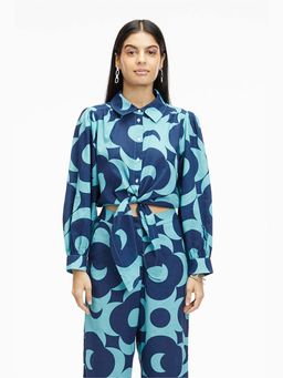 TERRA LUNA - Nitsa Blue khadi Printed Top