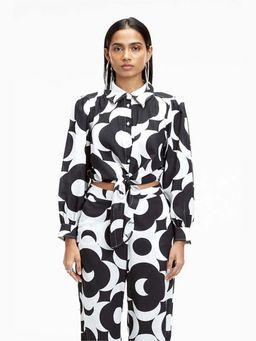 TERRA LUNA - Nitsa Black khadi Printed Top