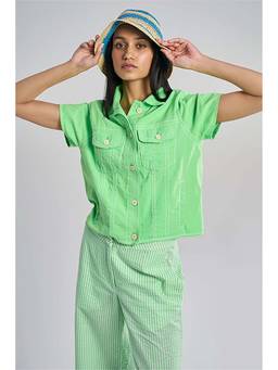 TERRA LUNA - Amelia Green Organic Cotton Crop Top