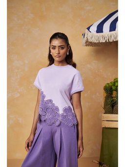 Muvazo - Amethyst Lavender Applique Top