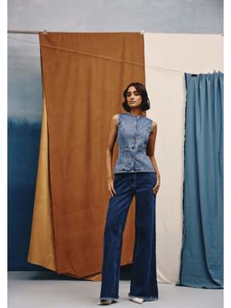 quietBold - Denim Poise Round Neck Top