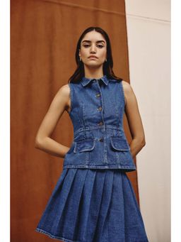 quietBold - Flux Denim Collar Neck Top