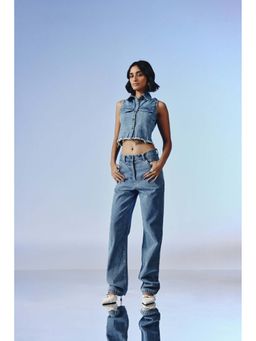 quietBold - Modeline Denim Collar Neck Top