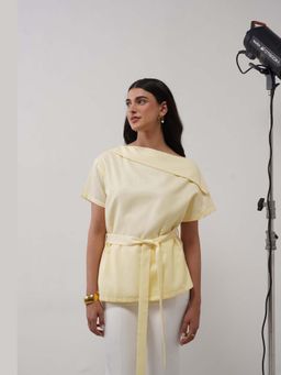 AMOSHI - Limone Yellow Top with Belt