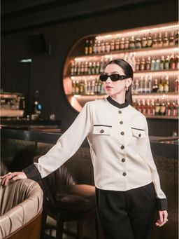 Sainy Garg Couture - Britblank Ivory Top