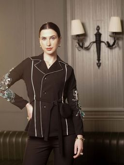 Sainy Garg Couture - Enigma Black Top