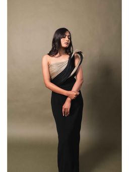 Sainy Garg Couture - Golden Eclipse Black Top