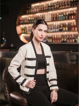 Sainy Garg Couture - London Chic Ivory Top
