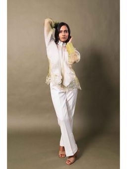 Sainy Garg Couture - Lumiere Sheer Ivory Top