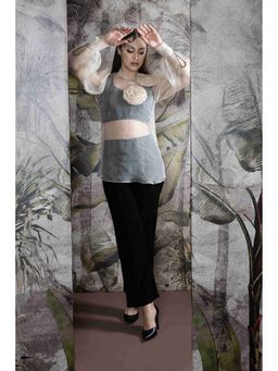 Sainy Garg Couture - Peonies Beige Top