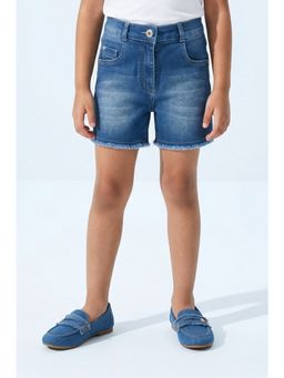 TINY GIRL - Cotton Solid Washed Shorts