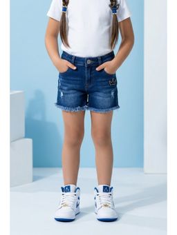 TINY GIRL - Cotton Washed Distressed Shorts