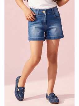 TINY GIRL - Cotton Solid Washed Shorts