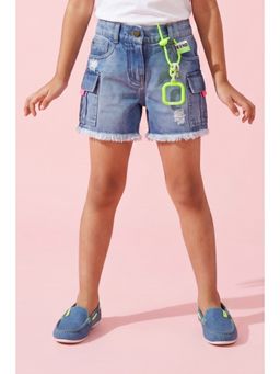 TINY GIRL - Cotton Patch Pocket Distressed Shorts