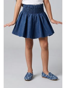 TINY GIRL - Cotton Pleated Solid Skirt