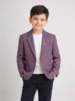 RIDOKIDZ - Boys Purple Full Sleeves Solid Blazer