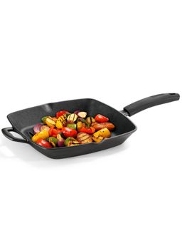 TRAMONTINA - Titanex 27 Cm Pre-Seasoned Cast Iron Grill Pan Non-Toxic Induction