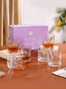 Nestasia - Transparent Whiskey Scotch Glass 240Ml (Pack of 6)