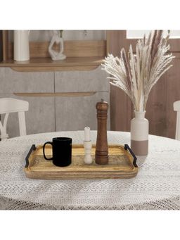 Metalsmith - Wooden Serving Tray With Handle For Home and Kitchen