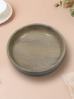 Metalsmith - Mango Wood Solid Bowl For Home and Kitchen L Multipurpose Wooden Serveware