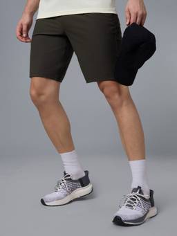 Technosport - Olive Men's Solid Regular Fit Duracool+ Shorts
