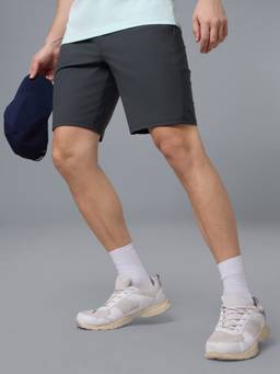 Technosport - Grey Men's Solid Regular Fit Duracool+ Shorts