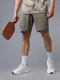 Technosport - Olive Men Solid Relaxed Fit Elastolite Shorts