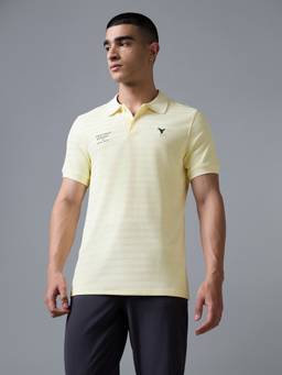 Technosport - Yellow Men's Printed Slim Fit Half Sleeves Matpiq Polo T-Shirt