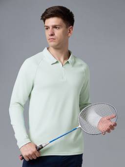 Technosport - Green Men's Solid Slim Fit Half Sleeves Matpiq Polo T-Shirt