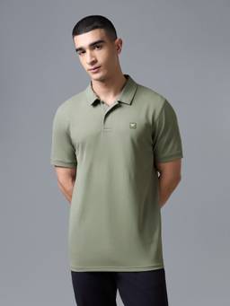 Technosport - Green Men's Solid Regular Fit Half Sleeves Matpiq Polo T-Shirt