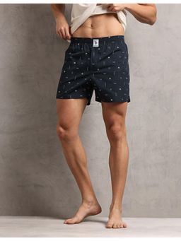 U.S. POLO ASSN. - Innerwear Mens Pure Cotton Printed I657-PR Boxers - Navy Blue