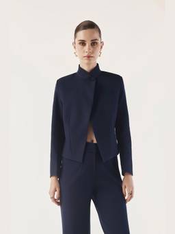 Néant - Navy Blue Reframed Cropped Blazer