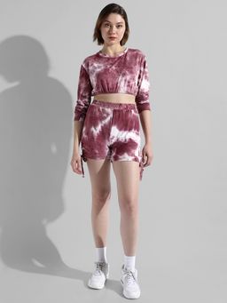 PINACOLADA - Women Tye-Dye Maroon Regular Fit Co-Ords Set