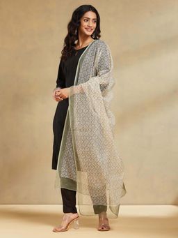 Fabindia - Natural Cotton Silk Hand Block Printed Dupatta