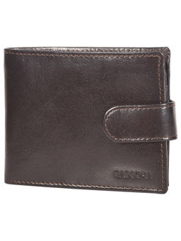 Sassora - Genuine Leather Large Size Rfid Wallet- Dark Brown (L)