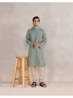 Fabindia - Green Stripes Men Long Kurta