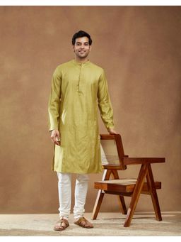 Fabindia - Green Stripes Men Long Kurta