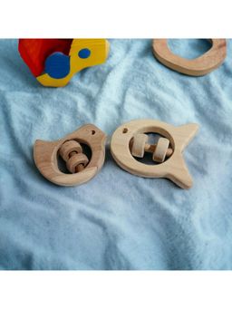 neemtoys - Baby Brown Neem Wooden Rattles (Pack of 2)