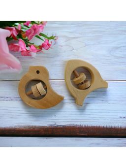 neemtoys - Baby Brown Natural Neem Wooden Rattles (Pack of 3)