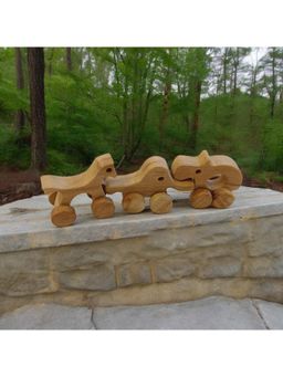 neemtoys - Neem Wooden Animal Design Wheel Toys (Pack of 3)